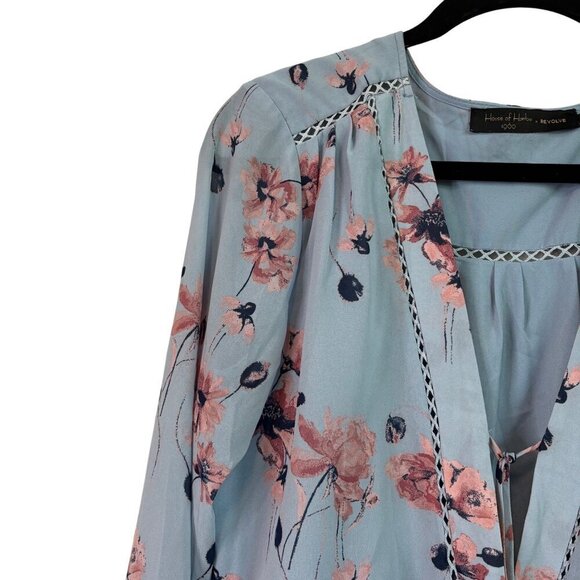 House of Harlow x Revolve Mila Floral Long Sleeve Feminine Romper Size Medium - Picture 5 of 15